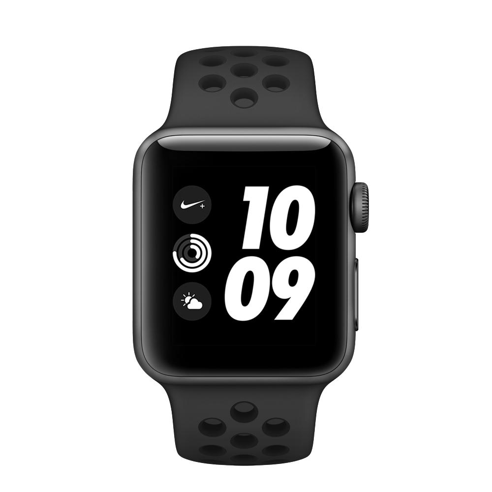 ساعت هوشمند اپل واچ سری 3 مدل Nike Plus 38mm Space Gray Aluminum Case with Anthracite/Black Nike Sport Band