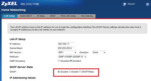 غیر فعال کردن DHCP