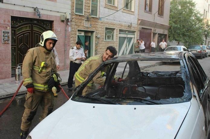 سایپا تیبا، بی دلیل آتش گرفت!