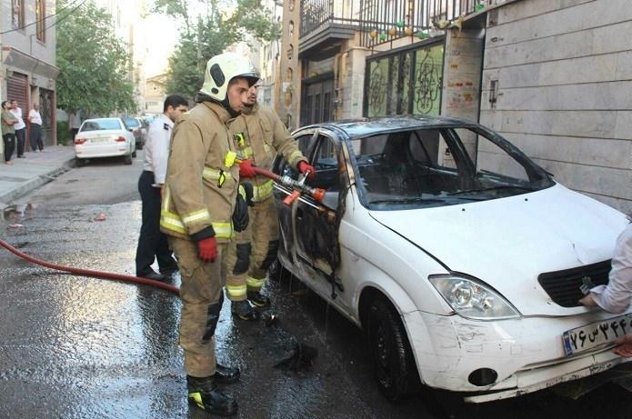 سایپا تیبا، بی دلیل آتش گرفت!
