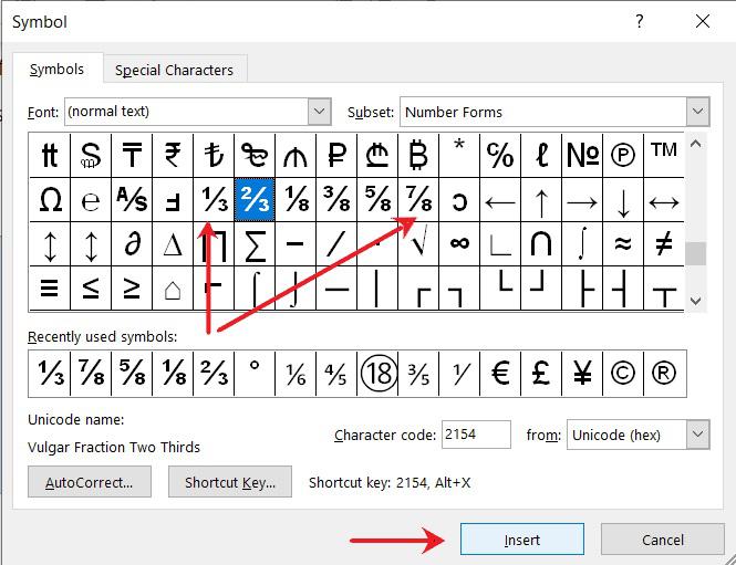 Symbol dialog box