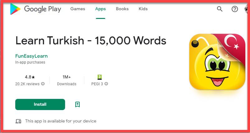 اپلیکیشن Learn Turkish 15000 Words