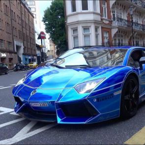 Blue Chrome Oakley Lamborghini Aventador