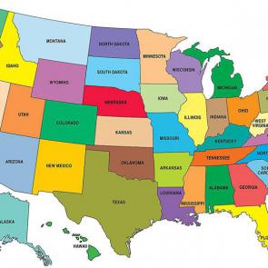 نقشه ایالت های امریکا