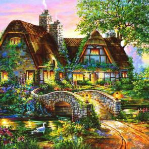 نقاشی زیبا از یک خانه جنگلی 18#