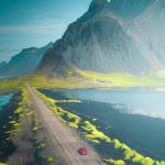 Nature Beautiful Mountains Green Valley Road iPhone Wallpaper