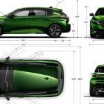 پژو 308 مدل 2021 سبز رنگ با لوگوی جدید پژو