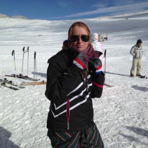 young woman tochal ski iran