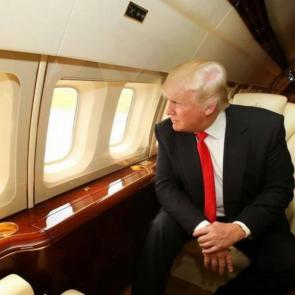 Donald Trump in his airplane