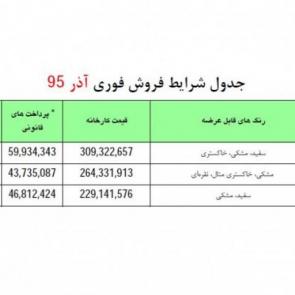 شرایط فروش فوری محصولات ایران خودرو در آذر ماه 95