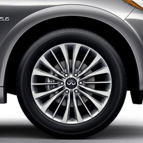 2018 INFINITI QX80 SUV Exterior | Details of Available 22-inch Forged Aluminum Alloy Wheels and All-Season Tires