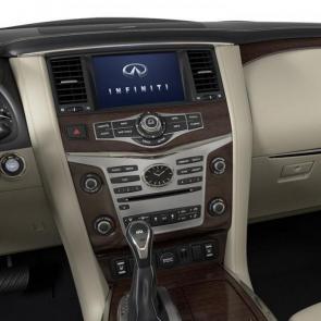 2018 INFINITI QX80 SUV Interior | INFINITI controller with Stratford Burl accent