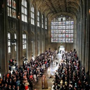 Meghan Markle and her bridal walk down the aisle of St George’s Chapel
Photograph Danny Lawson/PA