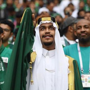 Saudi Arabia fans wait for the start of the Russia 2018 World Cup Group A football match between Russia and Saudi Arabia at the Luzhniki Stadium in Moscow on June 14, 2018/AFP