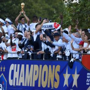 Raphael Varane holds the World Cup trophy
AFP/Getty Images