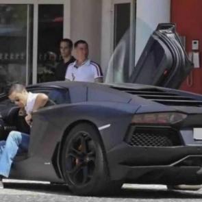 Cristiano Ronaldo and his Lamborghini Aventador