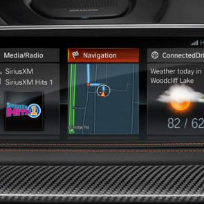 iDrive screen in the BMW X6 M with Carbon Fiber Interior Trim