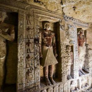 A tomb belonging to the high priest Wahtye, who served during the reign of King Neferirkare (between 2500-2300 B.C.), has been discovered in the ancient Saqqara necropolis that is south of Cairo. (Khaled Desouki/AFP/Getty Images)