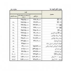 لیست قیمت جدید محصولات سایپا در دی ماه 1397