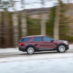 The rear-drive Explorer can tow up to 5,600 pounds with the 3.0-liter engine option and up to 5,300 pounds with the 2.3L(Credit: Ford)