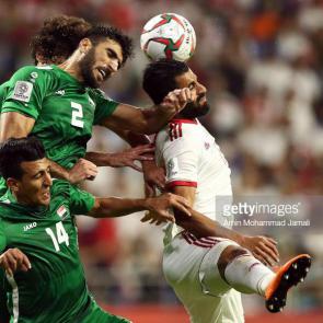 DUBAI, UNITED ARAB EMIRATES - JANUARY 16: Ahmed Ebrahim of Iraq In Action during the AFC Asian Cup Group D match between Iran and Iraq at Al Maktoum Stadium on January 16, 2019 in Dubai, United Arab Emirates. (Photo by Amin Mohammad Jamali/Getty Images)