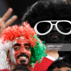 آلبوم عکس بازی ایران و عمان در جام ملت های آسیا 2019 /Omani supporters cheer during the 2019 AFC Asian Cup Round of 16 football match between Iran and Oman at the Mohammed Bin Zayed Stadium