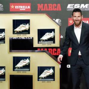 لیونل مسی برای ششمین بار کفش طلای اروپا را به خانه برد