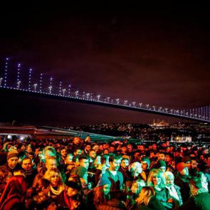 People wait for the new year in Ortakoy Square in Istanbul.Emrah Gurel/AP