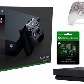 Microsoft Xbox One X 1TB Forza Horizon 4 Bundle with 3 Month Game Pass + Phantom White Special Edition Wireless Controller