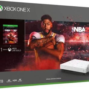 Microsoft Xbox One X 1TB SSD Enhanced NBA 2K20 Hyperspace Limited Edition White Night Sky Console, NBA 2K20 Full Game, 1 Month Xbox Live Gold and Game Pass Bundle