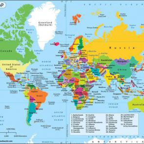 نقشه جهان | نقشه نقاط مختلف جهان