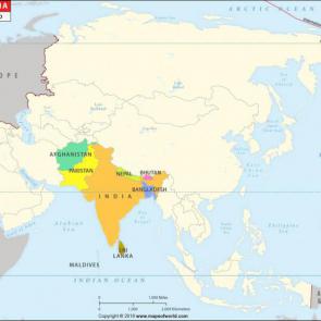 نقشه جنوب آسیا | South Asia Map, Map of South Asian Countries