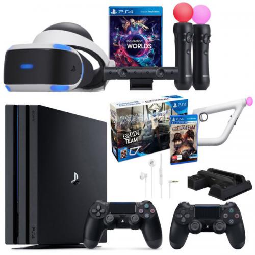 مجموعه کنسول بازی سونی مدل Playstation 4 Pro کد CUH-7116B Region 2 - PlayStation VR ظرفیت 1 ترابایت   پک کامل و بازی