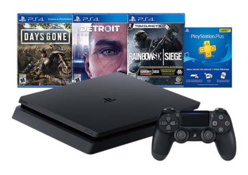 PS4 Slim 1TB Console With One Controller/Three Games And Three Months Membership Card in noon.com