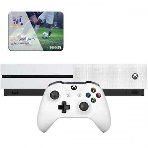 کنسول بازی مایکروسافت مدل Xbox One S ظرفیت 1 ترابایت به همراه ۲۰ عدد بازی کارت نصب بازی آروند
