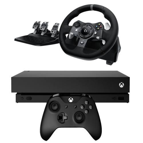 مجموعه کنسول بازی مایکروسافت مدل Xbox One X ظرفیت 1 ترابایت   فرمان بازی لاجیتک