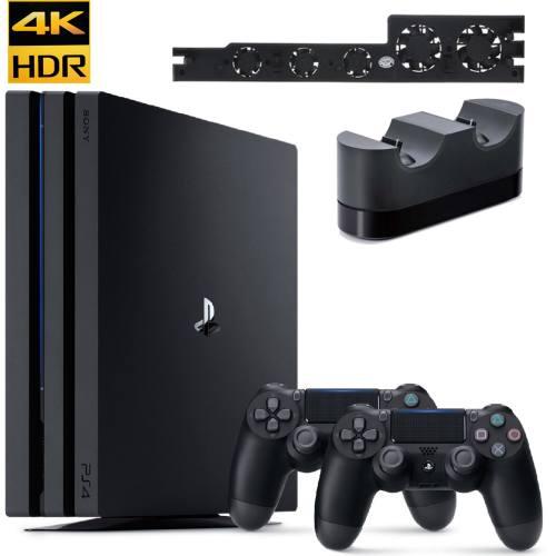 مجموعه کنسول بازی سونی مدل Playstation 4 Pro 2018 کد CUH-7216B Region 2 ظرفیت 1 ترابایت به همراه فن خنک کننده