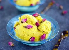 آموزش تهیه بستنی سنتی زعفرانی در خانه برای 4 نفر